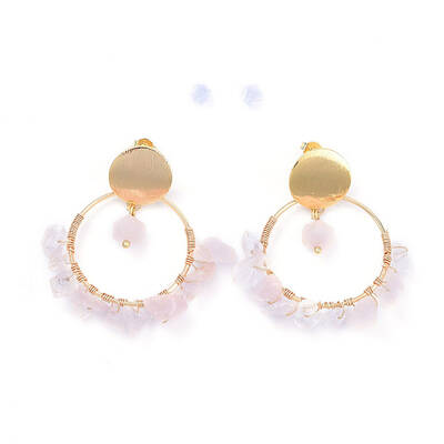 Brass Dangle Stud Earrings