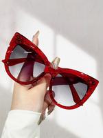 Unisex Vintage Cat Eye Frame Glasses, Trendy Casual Glasses for Everyday Use, Fashion Accessories for Outdoor Activities