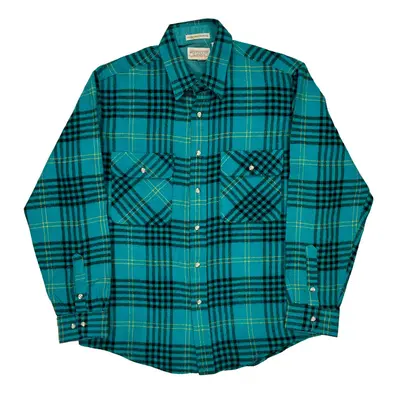 Westchester Classics Checked Flannel Shirt - Large Blue Acrylic