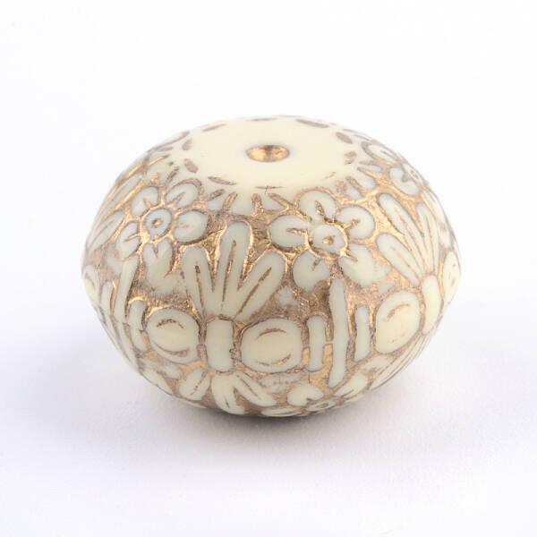 Flat Round with Flower Plating Acrylic Beads