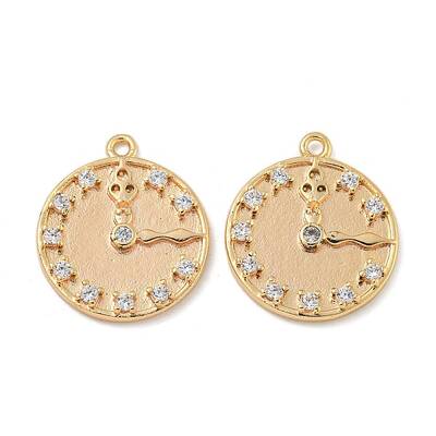 Brass Micro Pave Clear Cubic Zirconia Pendants