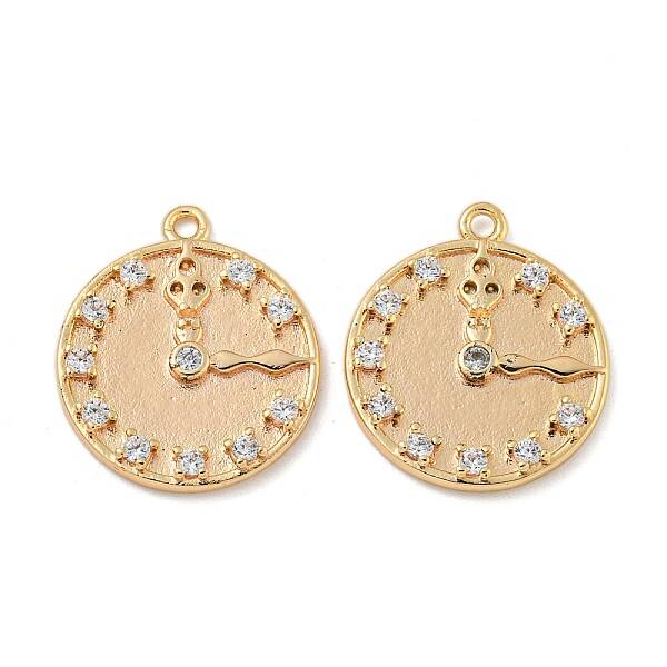 Brass Micro Pave Clear Cubic Zirconia Pendants