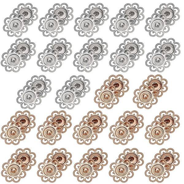 24 Sets 2 Colors Alloy Snap Buttons