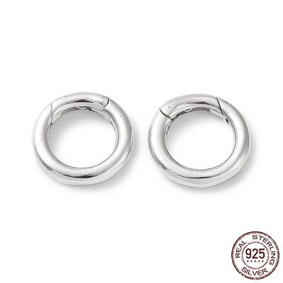 Rhodium Plated 925 Sterling Silver Spring Gate Rings