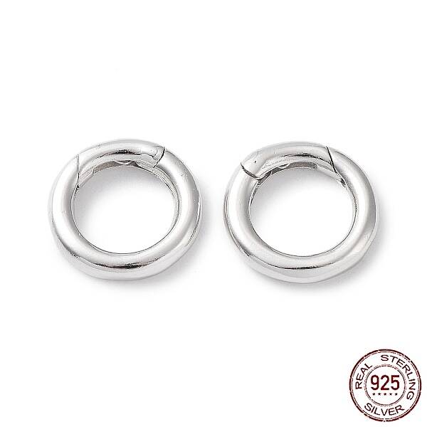 Rhodium Plated 925 Sterling Silver Spring Gate Rings