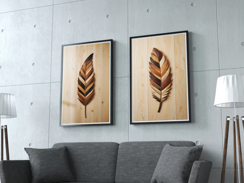 Serene Silhouettes - Feather Art