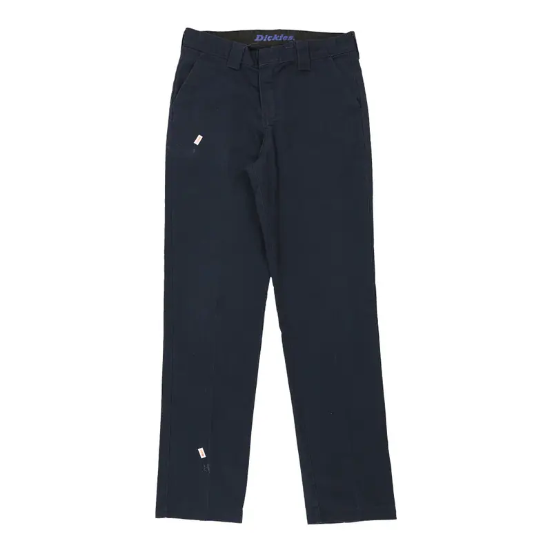 Dickies Trousers - 30W UK 10 Navy Polyester Blend