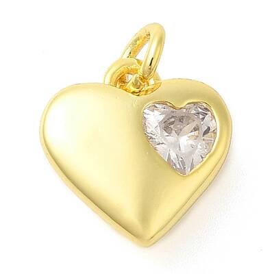 Rack Plating Brass Micro Pave Cubic Zirconia Charms