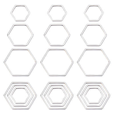 60Pcs 3 Sizes 304 Stainless Steel Linking Ring
