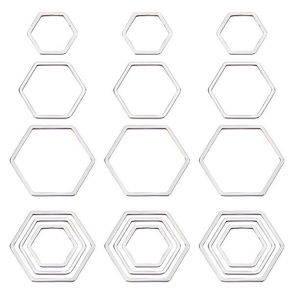 60Pcs 3 Sizes 304 Stainless Steel Linking Ring