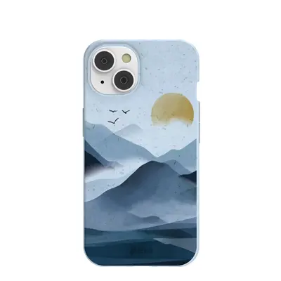 Powder Blue Misty Mountains iPhone 14/16e Case