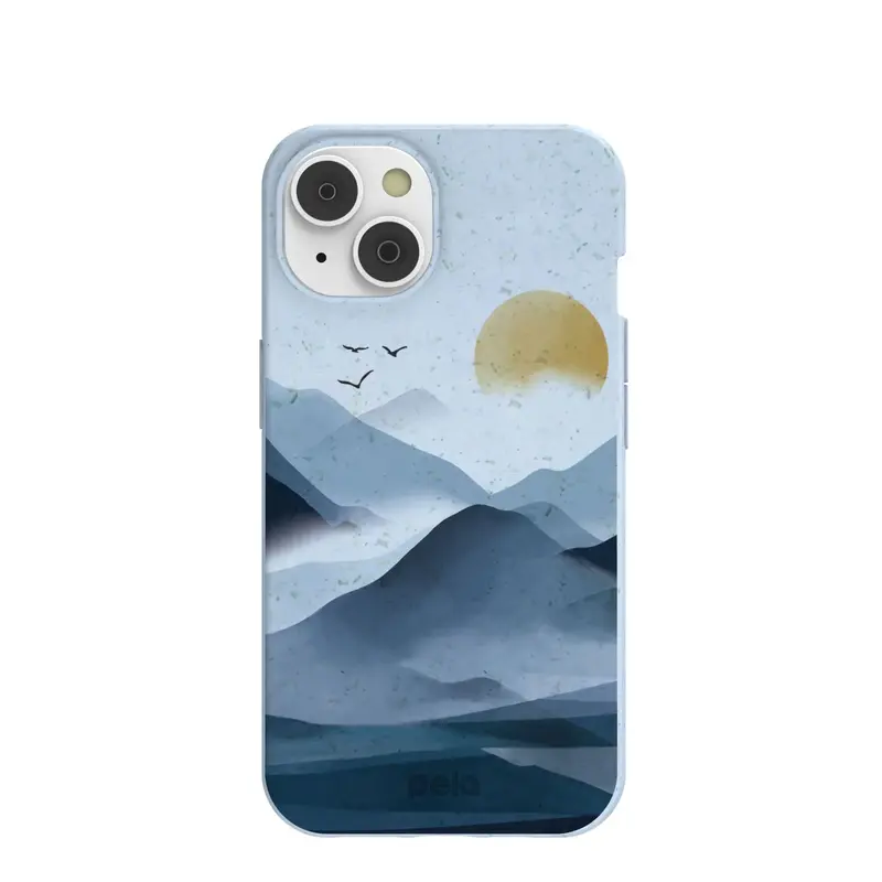 Powder Blue Misty Mountains iPhone 14/16e Case