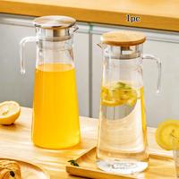 Water Pitcher with Lid, 1 Count Drink Pitcher with Lid, Large Capacity Water Pitcher for Juice, Beer, Bubble Tea, Summer Drin...