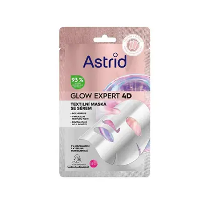 Astrid Maschera In Tessuto Glow Expert 4D Per Illuminare E Levigare La Pelle Con Niacinamide
