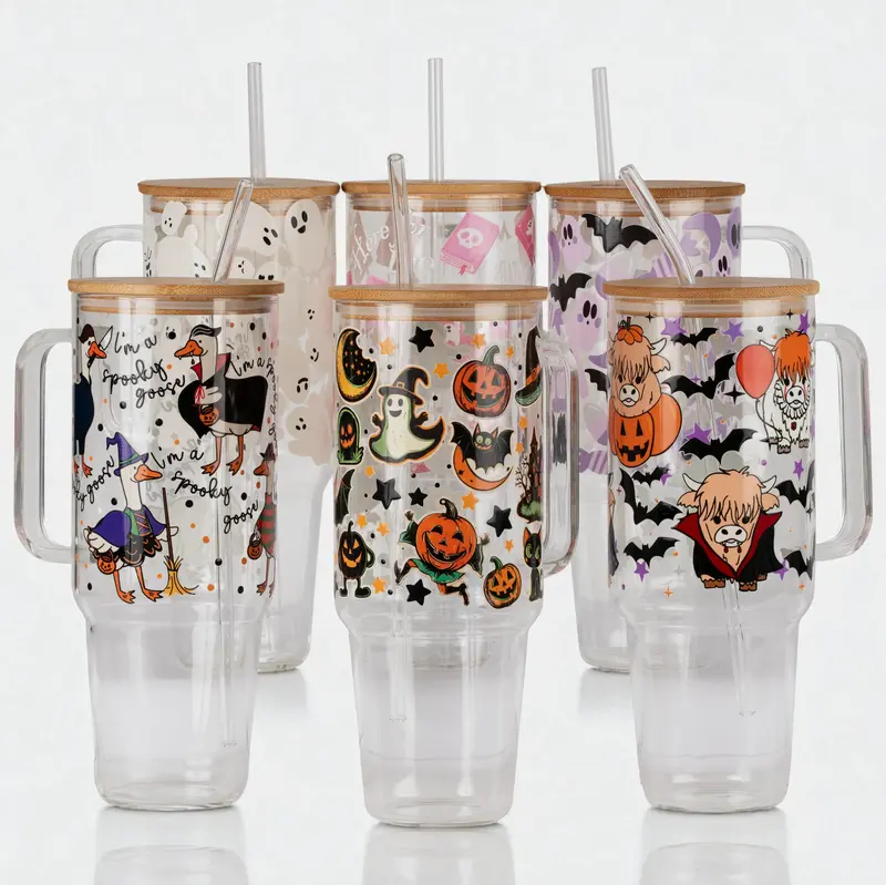 Sip-Sip Hooray! 2025 32oz OR 40oz Halloween Tumbler Leakproof Straw Cup Reusable Drinkware Spooky Season Iced Coffee Gift Hal...