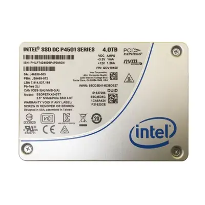 Intel SSDPE7KX040T7 | DC P4501 4TB Triple-Level Cell PCI Express 3.1 x4 NVMe U.2 2.5-Inch Solid State Drive