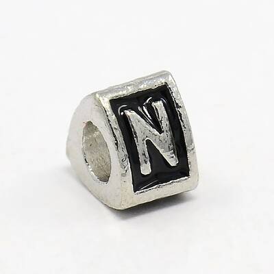 Platinum Plated Zinc Alloy Enamel European Beads