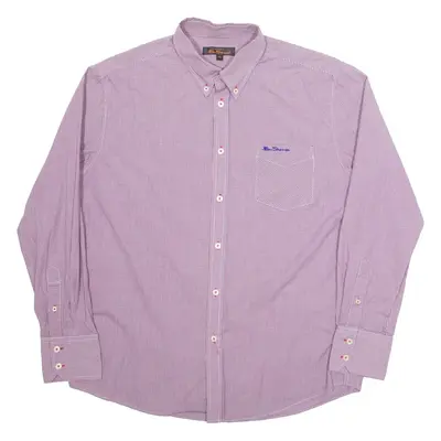 BEN SHERMAN Mens Shirt Red Check Long Sleeve XL