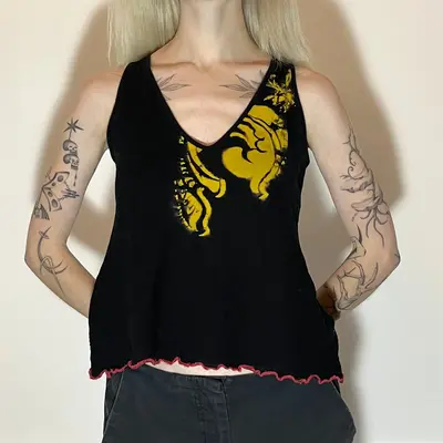 Diesel Graphic Top - Small Black Cotton