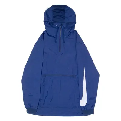 NIKE Mens Pullover Jacket Blue Hooded M