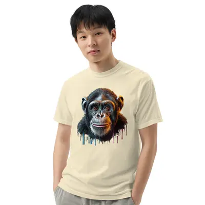 Artistic Chimpanzee Portrait Heavyweight Tee
