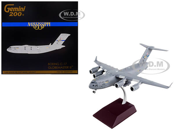 Boeing C-17 Globemaster III Transport Aircraft Mississippi Air National Guard United States Air Force Gemini 200 Series 1/200...