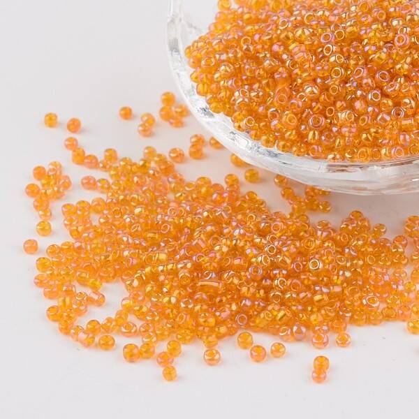 Round Transparent Colors Rainbow Glass Seed Beads