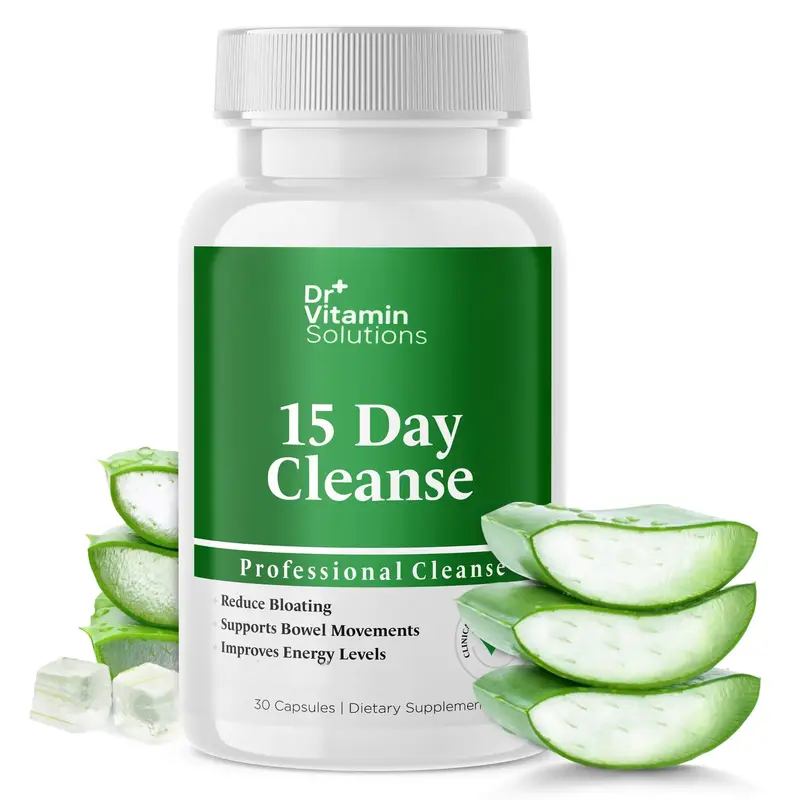 Dr Vitamin Solution 15 Day Gut Cleanse Detox 30 Capsules with Probiotics Herbs & Fiber for Bloating Constipation & Digestive ...