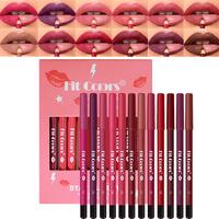 12-Color Matte Lip Liner Pencil Set, Long-Lasting Waterproof, Creamy Matte Velvet Lipstick, Lip Makeup Pencil for Daily, Gift...