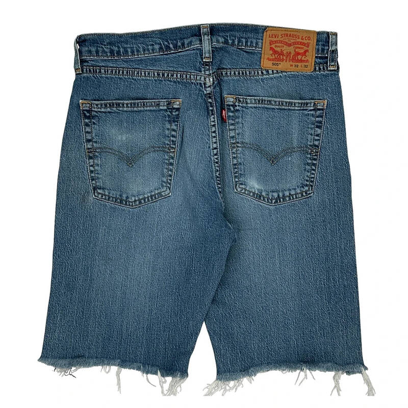 505 Levis Denim Shorts - 32W 10L Blue Cotton