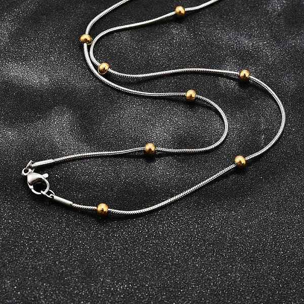 304 Stainless Steel Snake Chain Necklaces