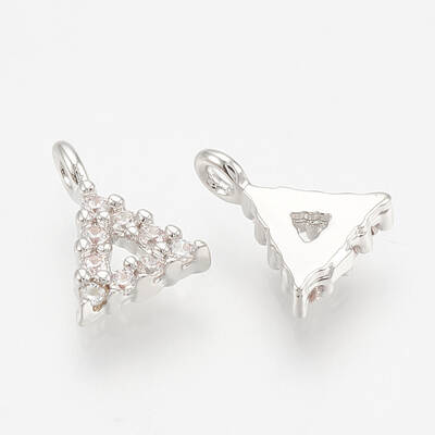 Brass Micro Pave Cubic Zirconia Charms