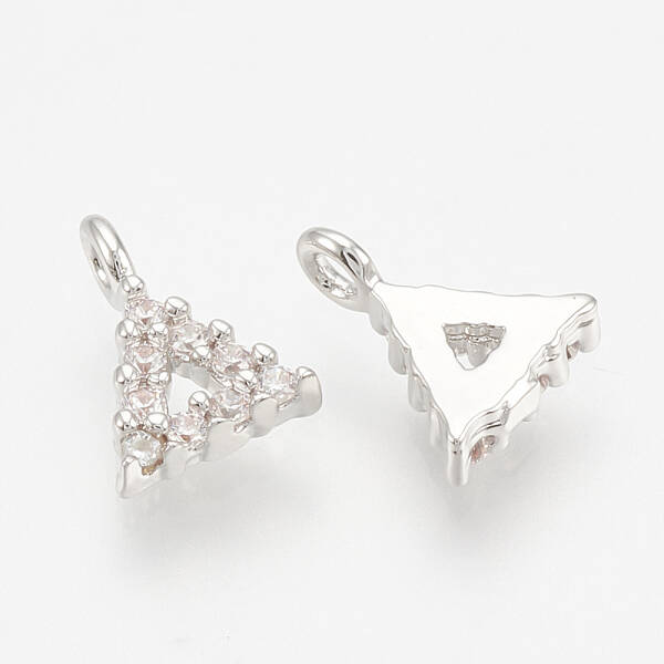 Brass Micro Pave Cubic Zirconia Charms