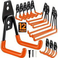Heavy Duty Garage Hooks, 12pcs/set Utility Storage Hooks, Summer Gift Ideas, Wall Mount Garage Hanger for Power Tools, Ladder...