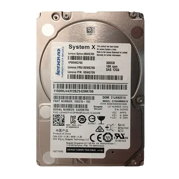 00WG709 IBM 300GB 12Gb/s SAS 10000 2.5-Inch Hard Drive
