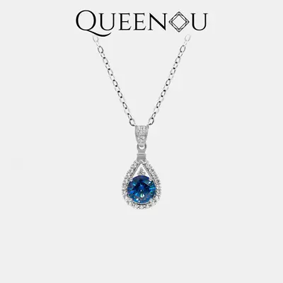 【238】1 Carat Synthetic Moissanite Teardrop Necklace – Fashionable Jewelry for Women, Ideal for Birthday/Anniversary Gif...