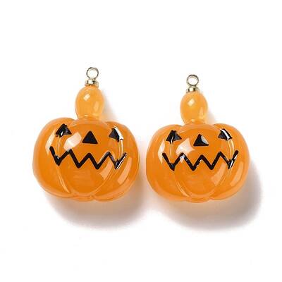 Halloween Pumpkin Transparent Resin Pendants