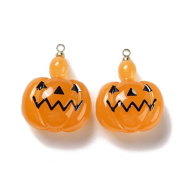 Halloween Pumpkin Transparent Resin Pendants