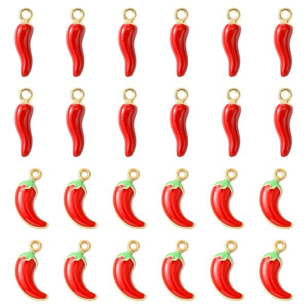 12Pcs 2 Styles Alloy Enamel Pendants