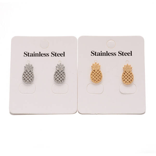 304 Stainless Steel Textured Ear Studs