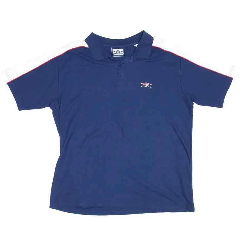 UMBRO Sports Blue Short Sleeve Polo Shirt Mens XL