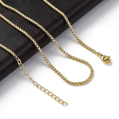 Rack Plating Brass Box Chain Necklaces for Women