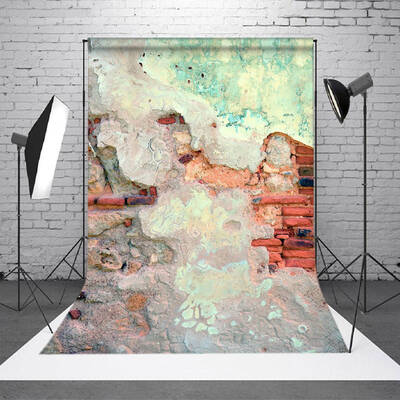 Vintage Green Abstract Texture Brick Wall Backdrop - Aperturee