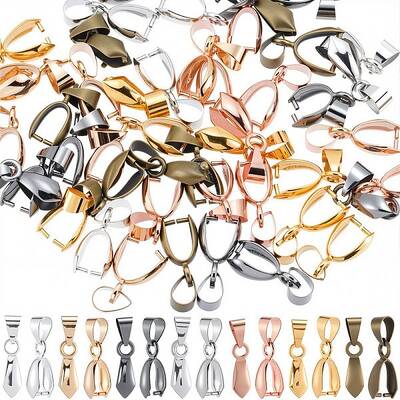 70Pcs 7 Colors Alloy Ice Pick Pinch Bails for Pendant Making