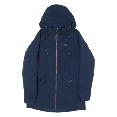 JACK WOLFSKIN Womens Coat Blue Hooded S