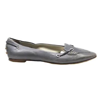 TODS Ballet Shoes Blue Leather Womens UK 3.5