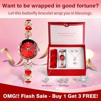 Clvmu Kiai Elegant Butterfly Bracelet Watch, dual-function women's jewelry, fashionable adjustable bracelet watch, butterfly ...