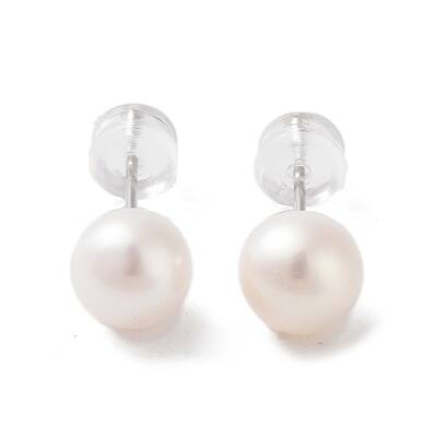 Natural Pearl Stud Earrings for Women