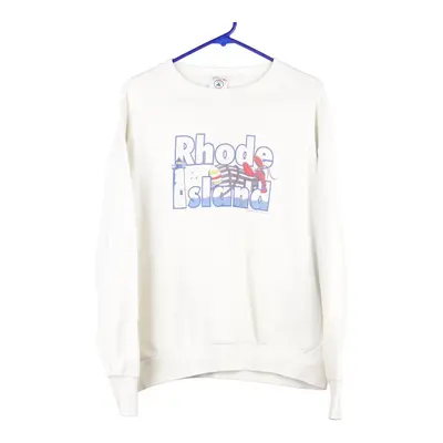 Rhode Island Delta Graphic Sweatshirt - Large White Cotton Blend