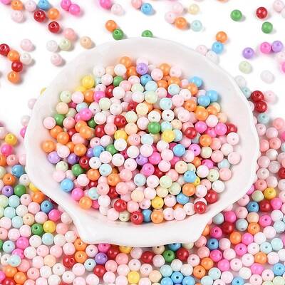 Opaque Baking Painted Glass Beads